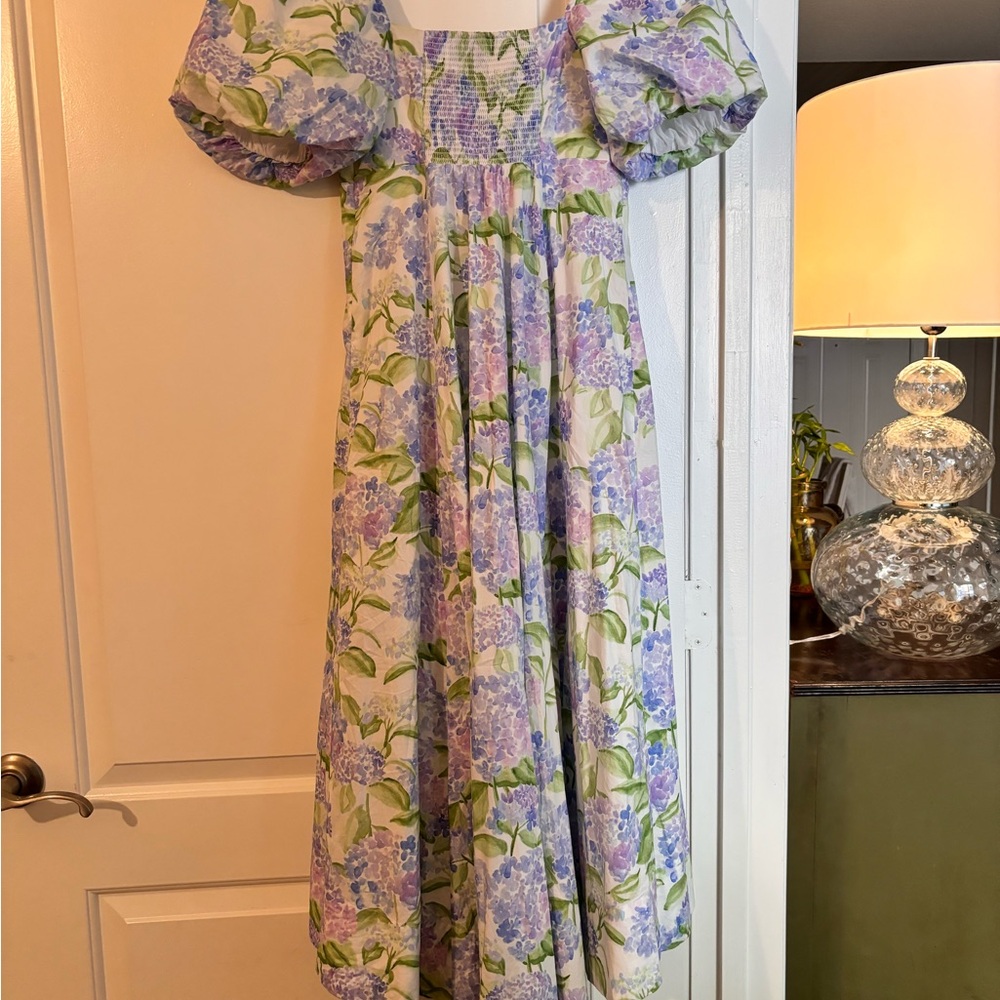 Hill House Matilda Dress Mrs Alice Blue Hydrangea XS